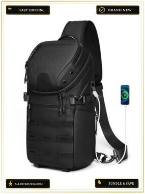 Waterproof Crossbody Sling Backpack Tactical Chest Bag Daypack Travel Hiking